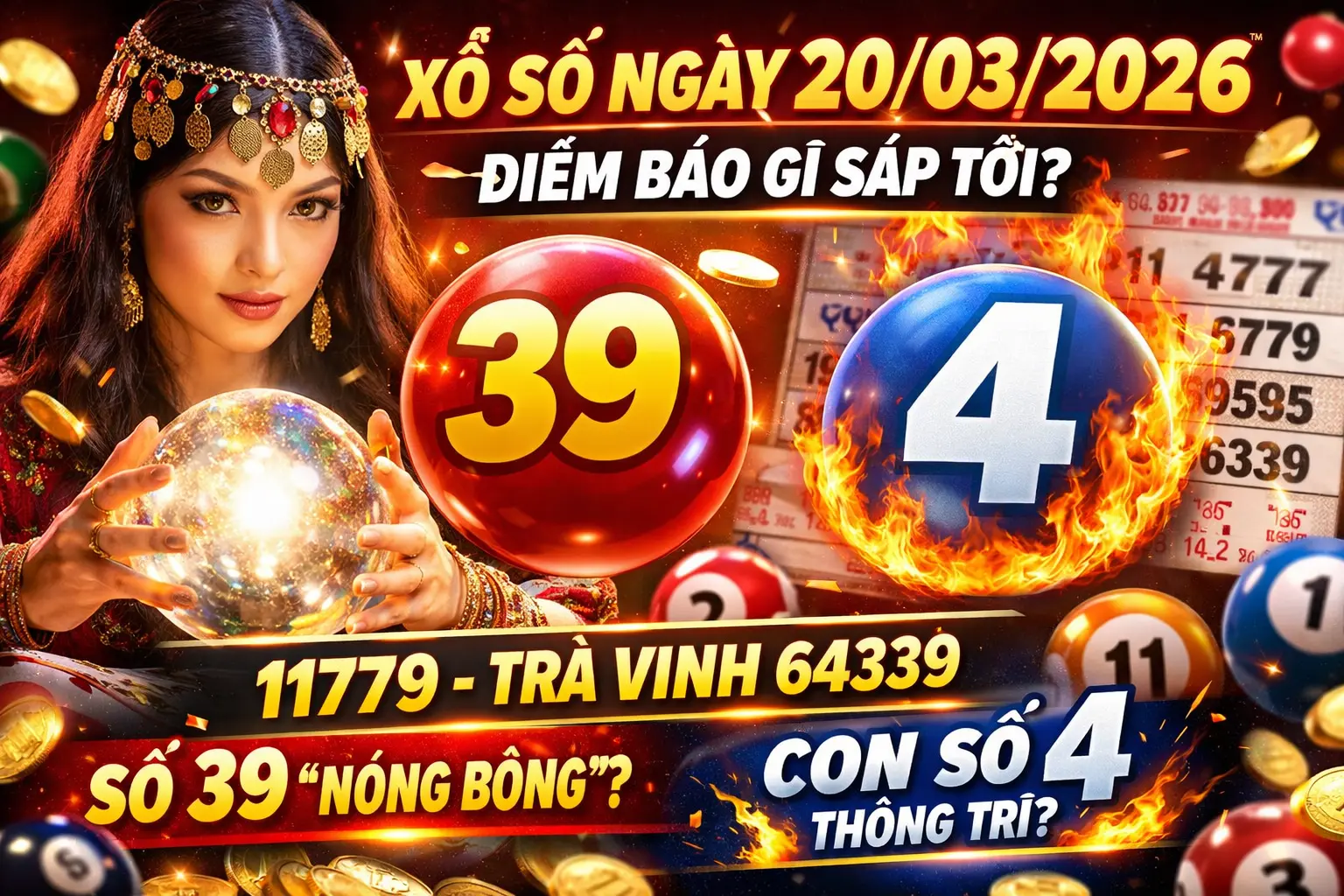 Xổ Số Ngày 20/03/2026 Điềm Báo Gì Cho Những Ngày Tới? XSMN Vĩnh Long 11779 – Trà Vinh 64339, Con Số 39 Và 4 Gây Chấn Động